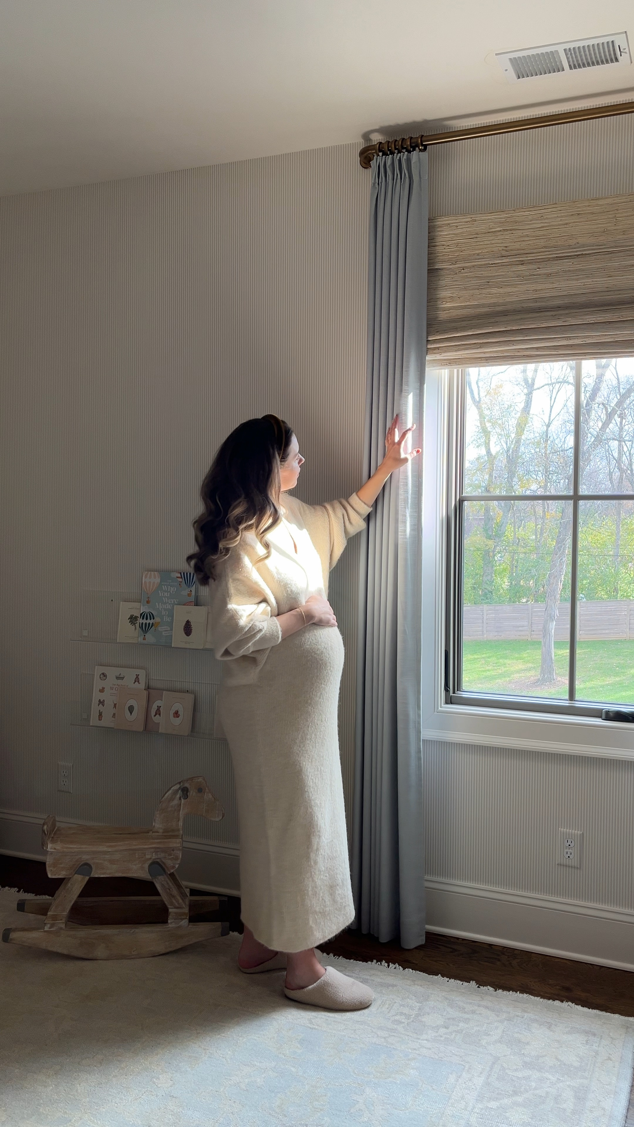 I love how these window coverings turned out in the nursery. The soft blue and the texture of the bamboo Roman shades is so lovely and love how it looks in a little kids room! 

#LTKFamily #LTKHome #LTKBaby