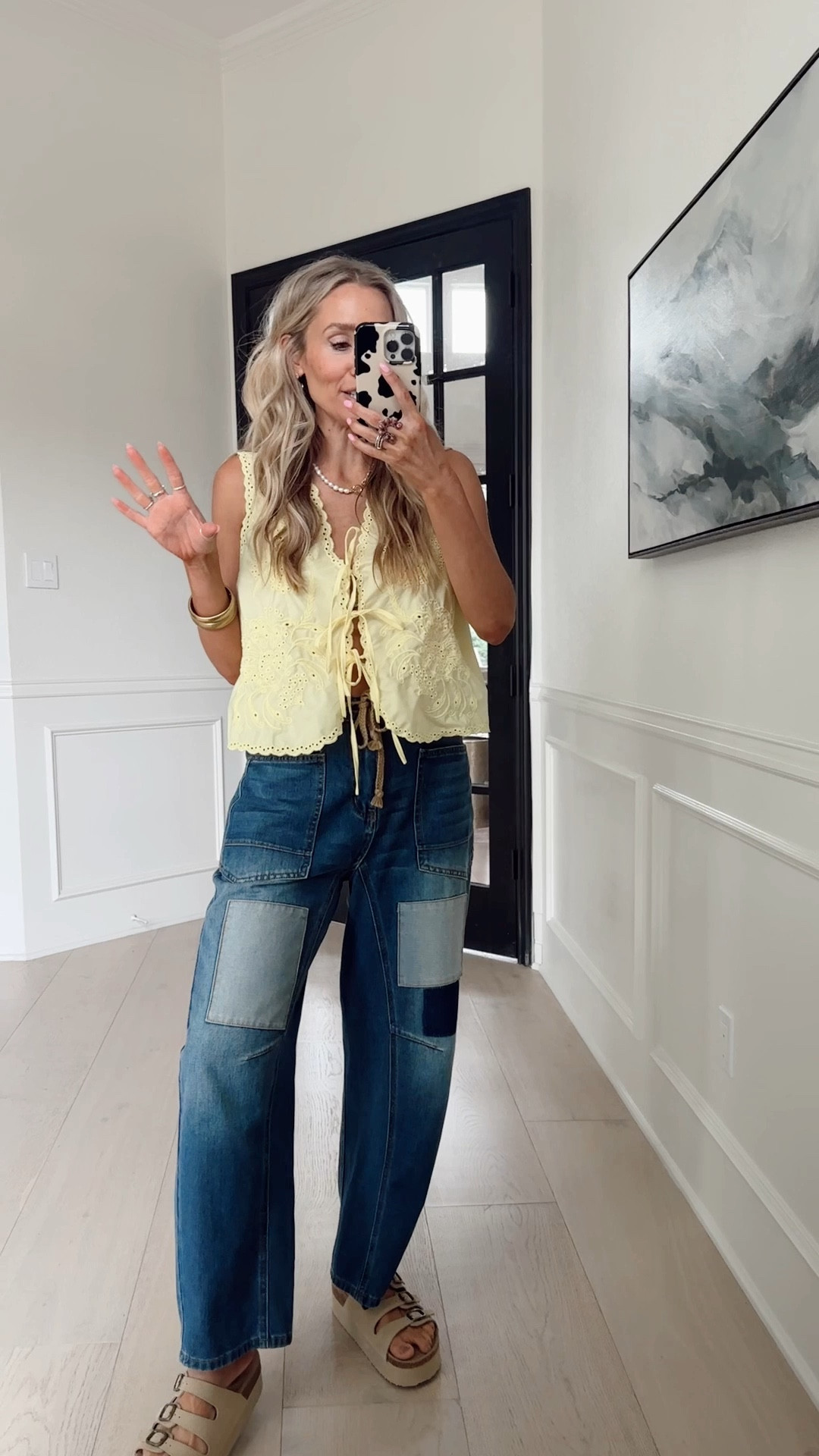 The prettiest Anthro inspired top form Amazon paired with Free People inspired jeans also from Amazon ☁️

I will be wearing this outfit on repeat all spring & summer! 

Wearing my tts (small / size 4). 

5’5” // 120 lbs



#LTKdayinmylife #LTKootd #LTKgrwm