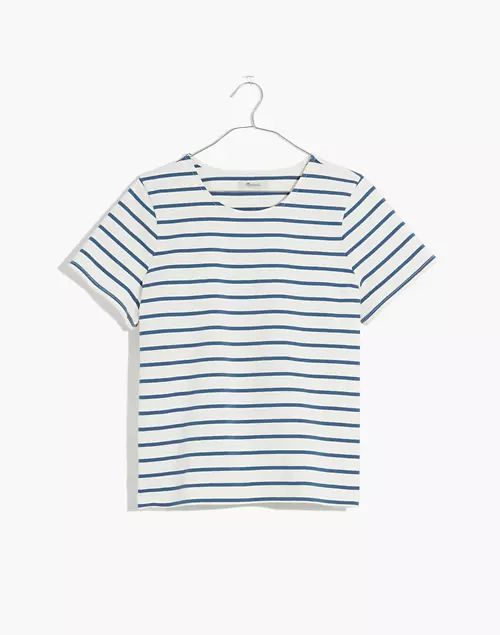 Luxe Boxy-Crop Tee in Atmore Stripe | Madewell