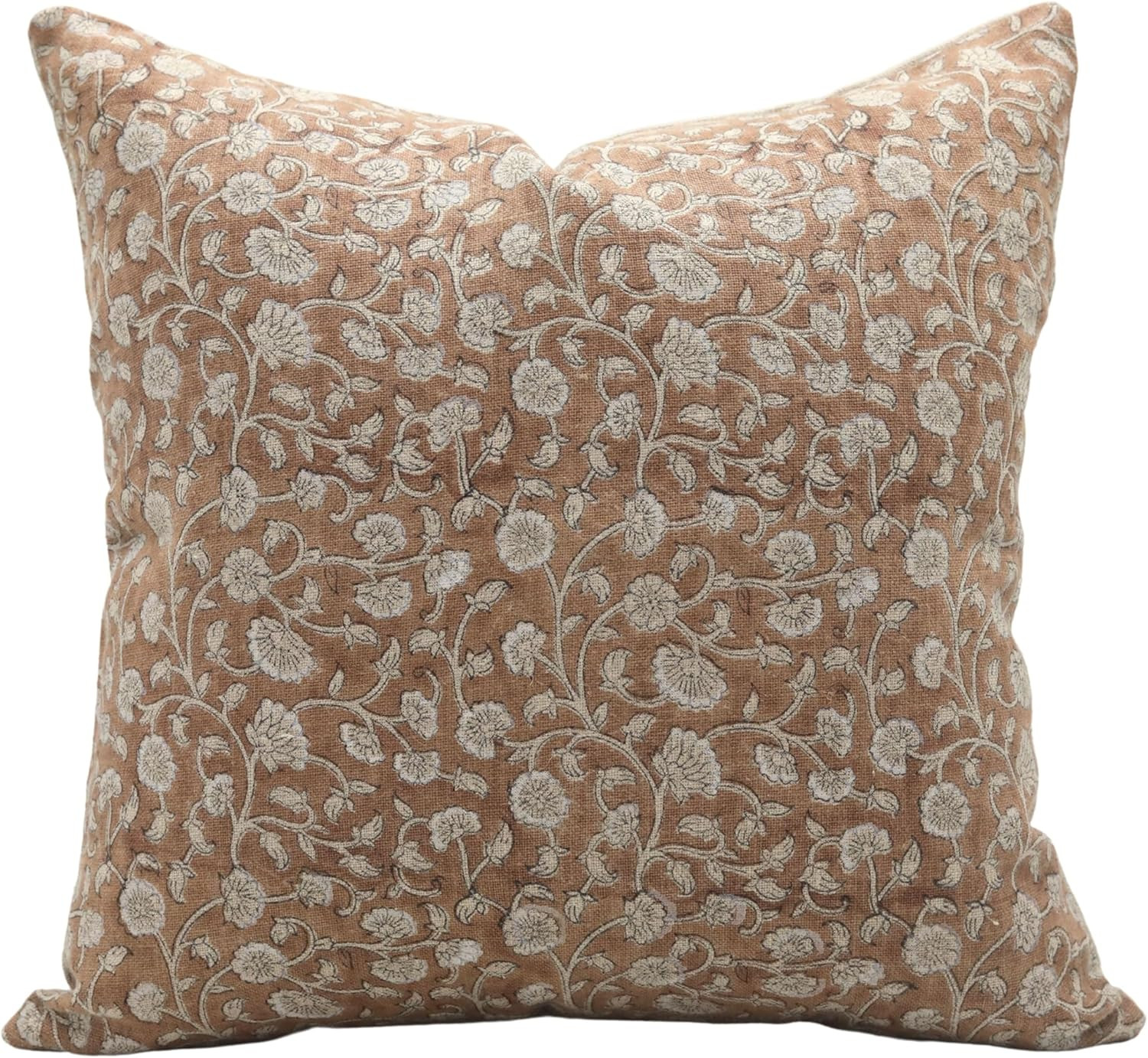 Fabritual Block Print Linen Pillow Cover 24"X24" Throw Pillow Decorative Handmade Spring Fall Dec... | Amazon (CA)