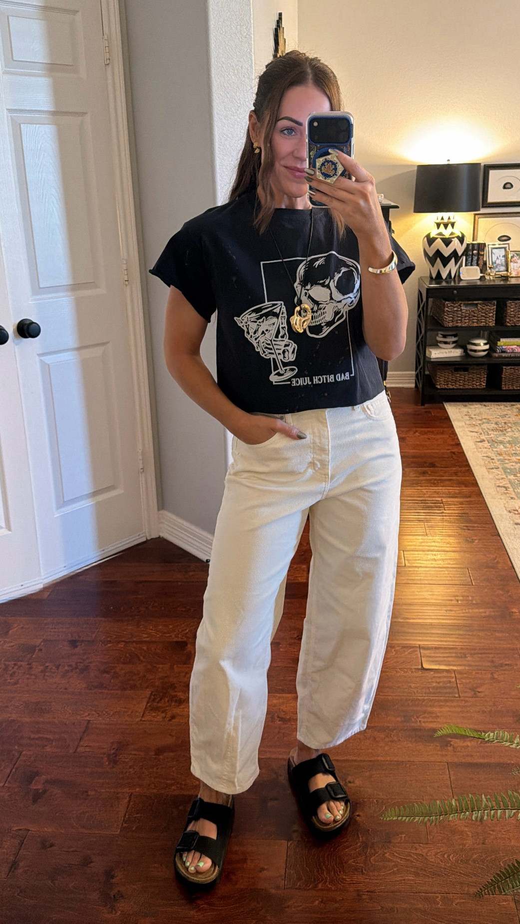 Halloween outfit inspo casual day date fall transitional look skeleton target pants Amazon sandals Birkenstock dupes

#LTKShoeCrush #LTKSeasonal #LTKFindsUnder50