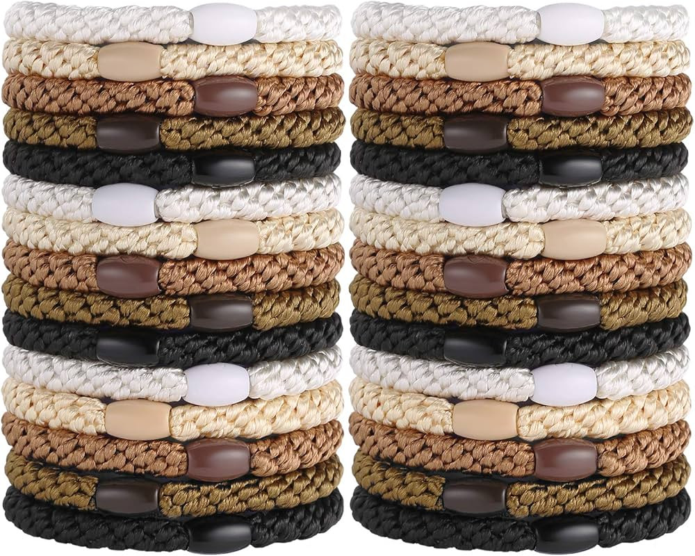 Hair Ties for Women Girls, Funtopia 30 Pcs Elastics Hair Bands Ponytail Holders for Thick Hair, N... | Amazon (US)