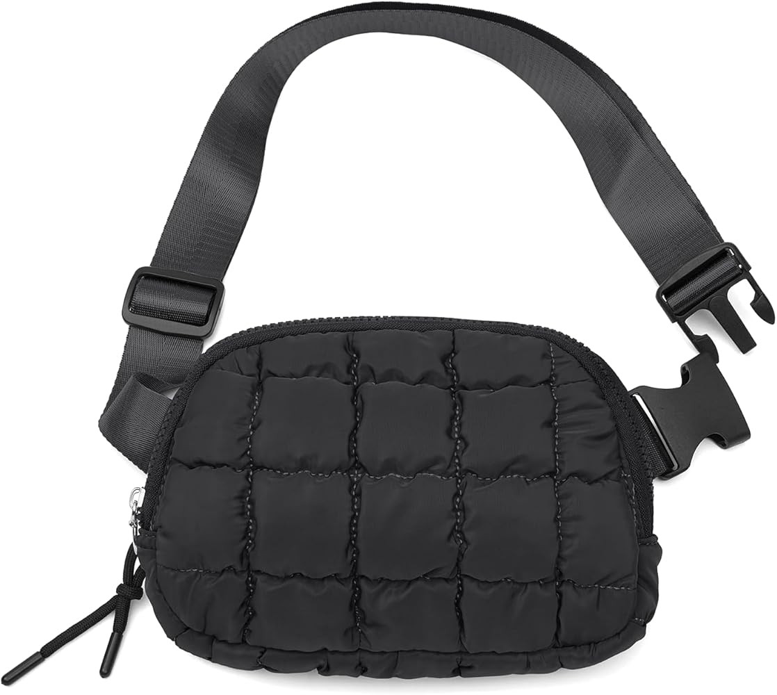 Quilted Puffer Belt Bag Waist Fanny Packs Lightweight Crossbody Bag with Adjustable Strap for Wor... | Amazon (US)
