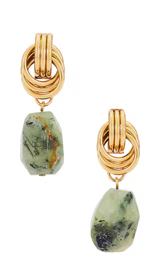 Brielle Knot Stone Drop Earrings in Spotted Jade | Revolve Clothing (Global)