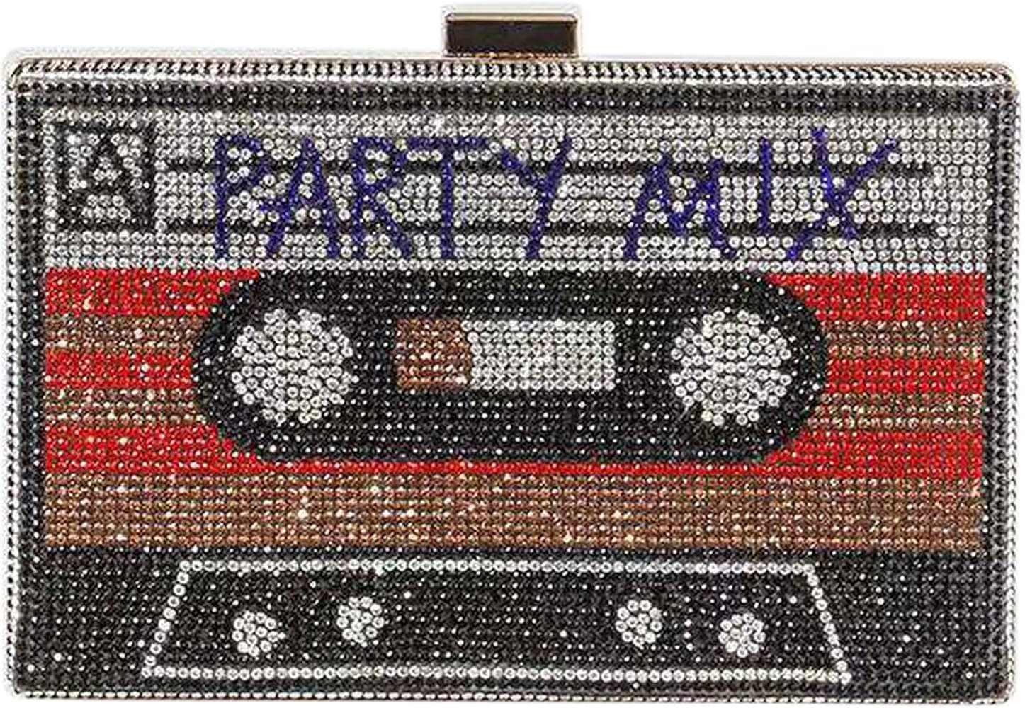 QZUnique Tape Shaped Shoulder Bag Radio Recorder PU Crossbody Bag Women's Retro Evening Bag Handb... | Amazon (US)