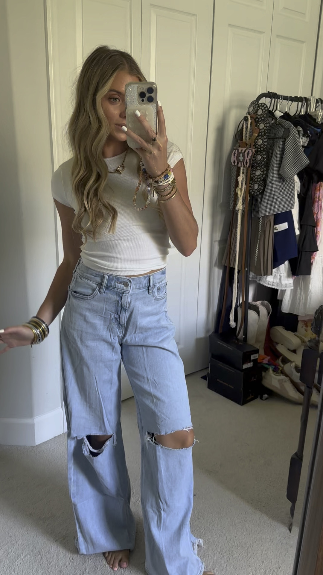 The Puddle Jean trend is all over my FYP and wide leg baggy fit denim are here to stay for Fall 2024! I wear the size 0 regular in all of American Eagle. The ones I ordered: AE Dreamy Drape Stretch Super High-Waisted Baggy Wide-Leg Ripped Jean in deep sea blue; AE Dreamy Drape Stretch Baggy Ultra Wide-Leg Super High-Waisted Ripped Jean in light destroy wash; AE Strigid Super High-Waisted Ultra Wide-Leg Jean
in tinted medium; AE Strigid Low-Rise Baggy Flare Ripped Jean in shattered breeze. All worn with the AE Hey Baby Ribbed T-Shirt
in white. #AEpartner #AEjeans @americaneagle American Eagle. American Eagle outfitters. Fall fashion. Winter fashion. Denim. Jeans. Wide leg baggy jeans. Loungewear.  #outfit #ootd #outfitoftheday #outfitofthenight #outfitvideo #coldweatheroutfits #nightoutoutfit #whatiwore #style #outfitinspo #outfitideas

#LTKSaleAlert #LTKVideo #LTKFindsUnder50