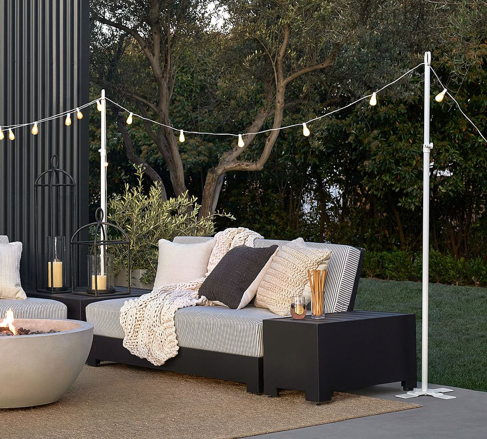 Outdoor Standing String Light Posts - Set of 2 | Pottery Barn (US)
