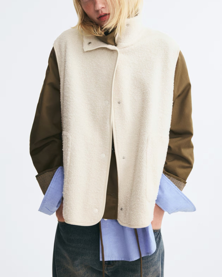 Cream teddy fleece vest