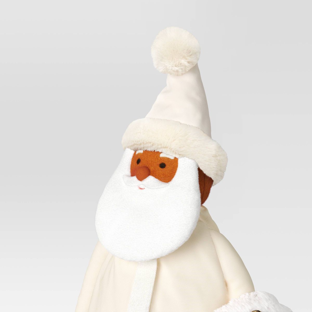 22.5" Fabric Santa Sculpture with Bell Christmas Wreath - Wondershop™ White | Target