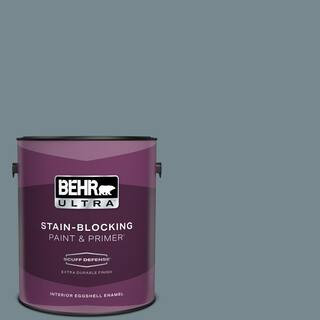 BEHR ULTRA 1 gal. #N470-5 Norwegian Blue Extra Durable Eggshell Enamel Interior Paint & Primer 27... | The Home Depot