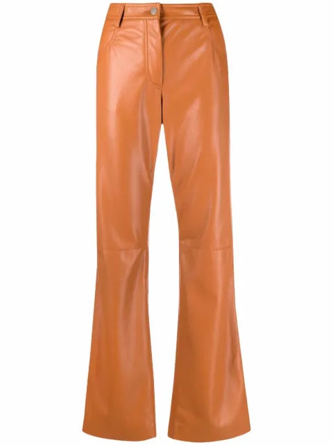 high-waisted faux-leather trousers | Farfetch (AU)