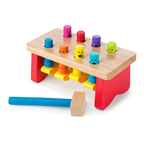 Melissa & Doug Deluxe Pounding Bench Wooden Toy With Mallet | Amazon (US)