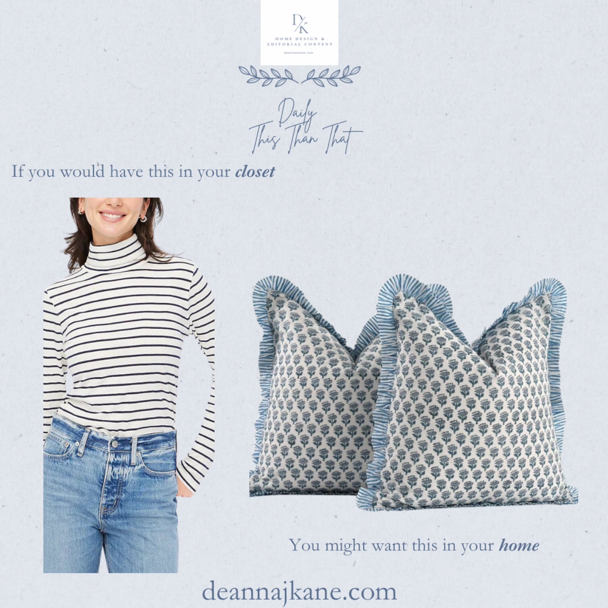 If you would wear this turtleneck, you might want these blockprint pillows in your home  

#LTKHome #LTKHoliday #LTKGiftGuide