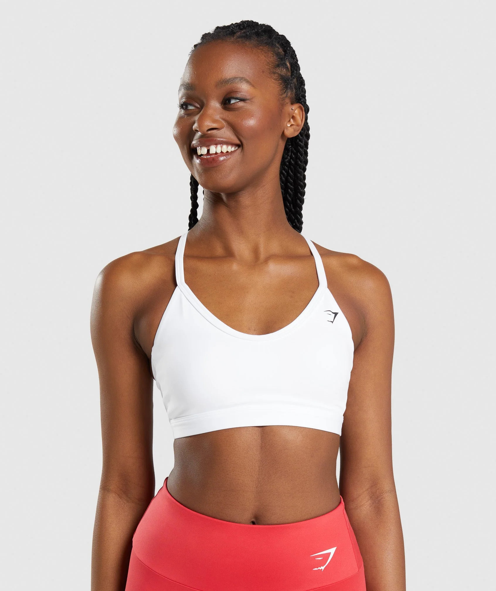 Gymshark V Neck Sports Bra - White | Gymshark CA