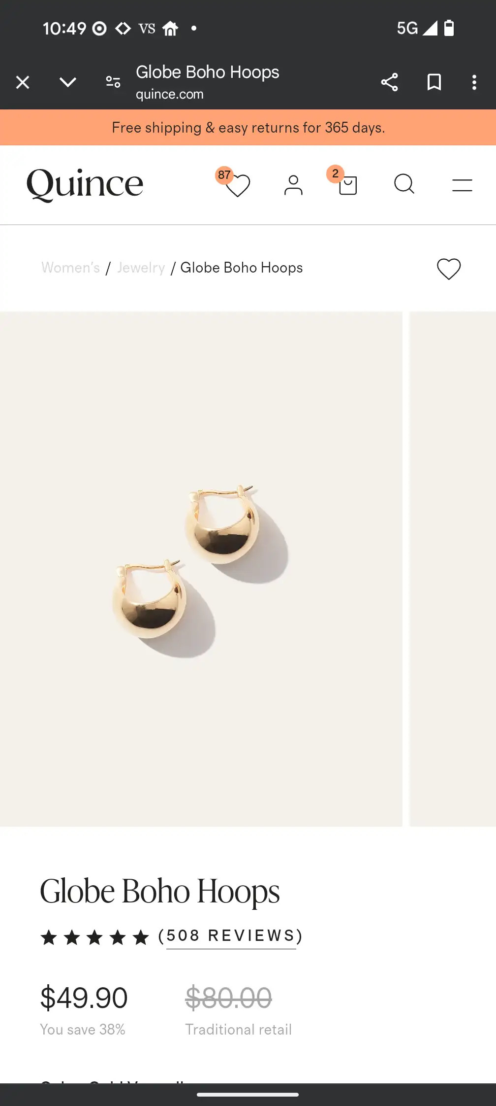 Globe Boho Hoops | Quince