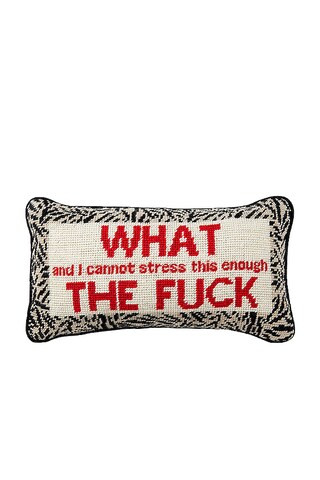 Furbish Studio WTF Needlepoint Pillow from Revolve.com | Revolve Clothing (Global)