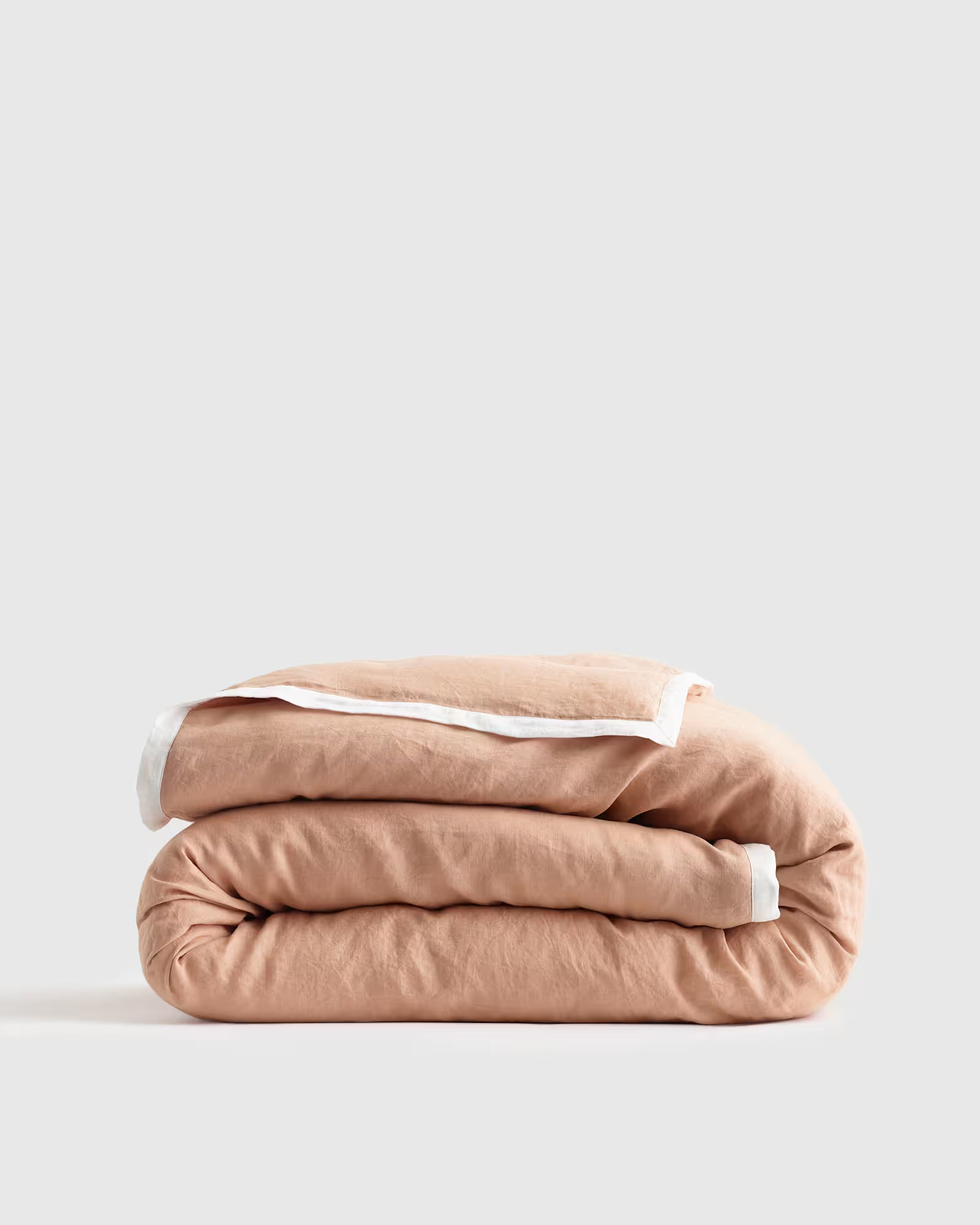 European Linen Contrast Flange Duvet Cover | Quince