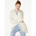 Joyspun Women’s Plush Hoodie Cardigan, Sizes XS to 3X | Walmart (US)