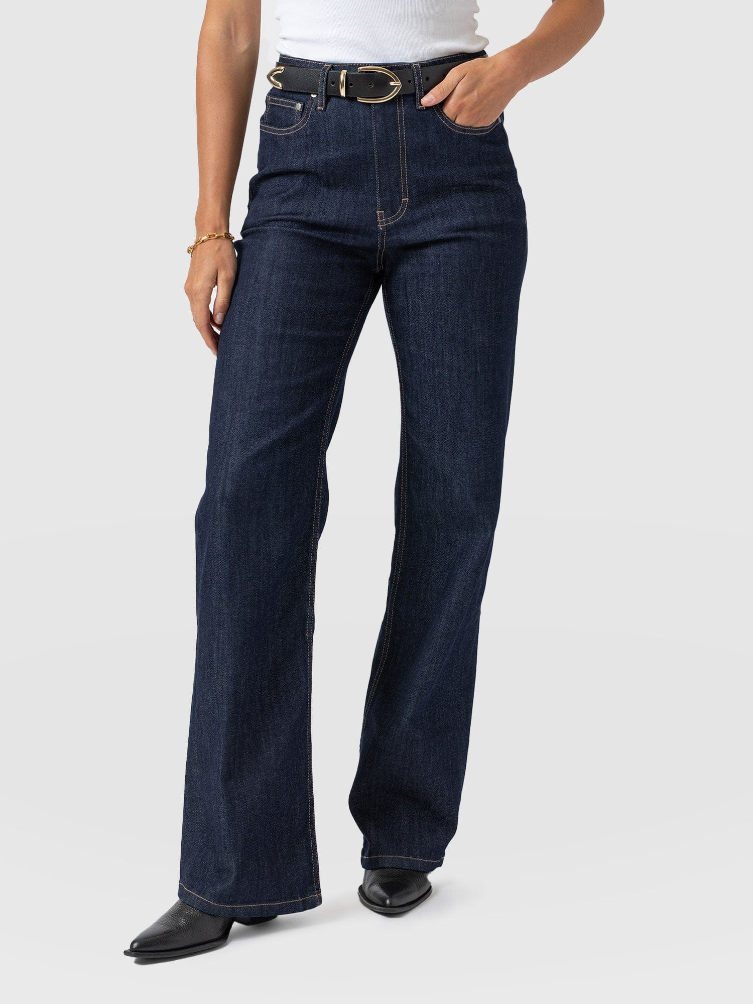 Wide Leg Jeans - Indigo Blue | Saint + Sofia UK