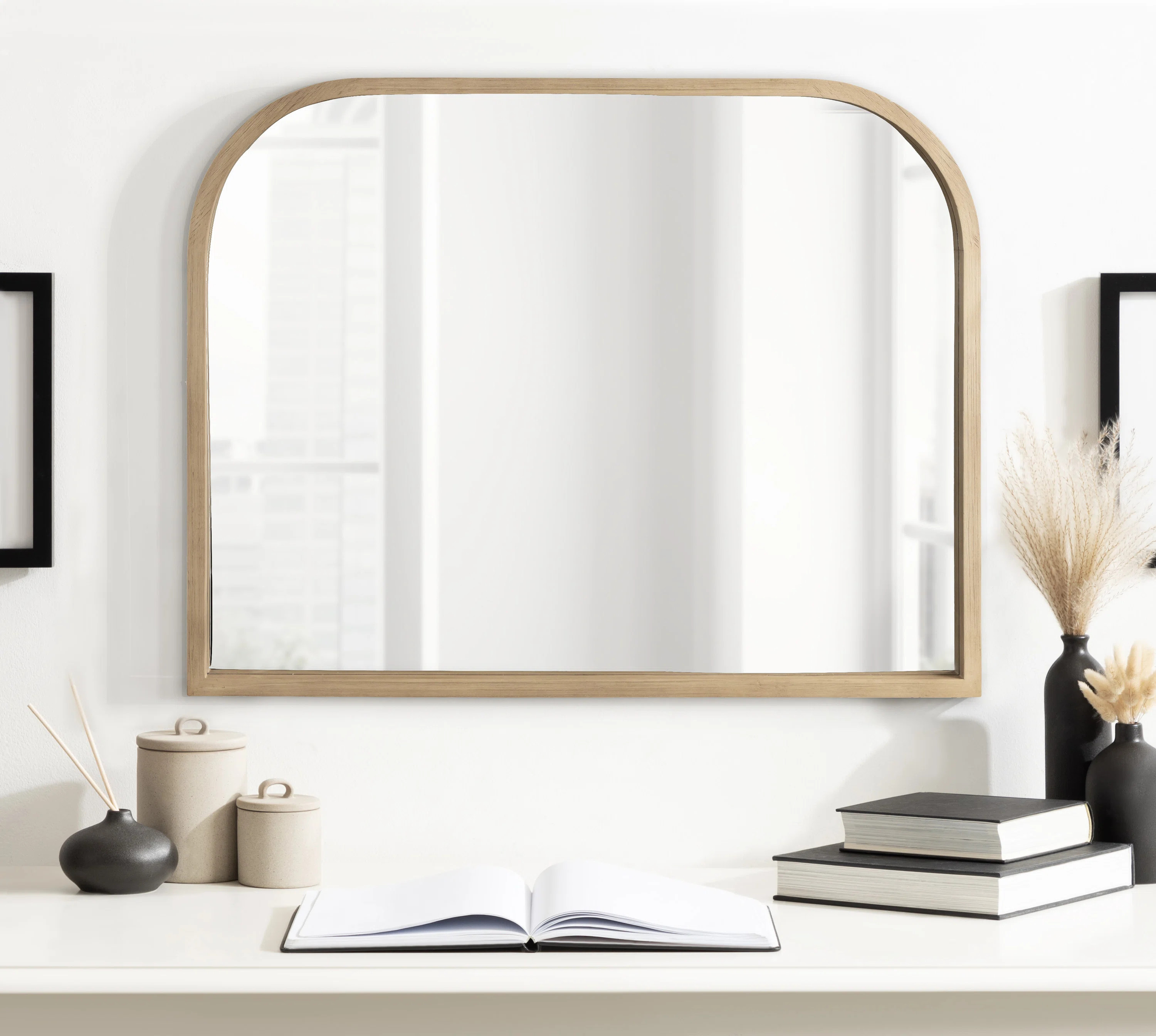 Wooden Arched Bathroom Mirror | Wayfair North America