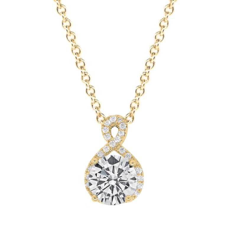 Cate & Chloe Alessandra 18k White Gold Plated CZ Halo Infinity Pendant Necklace, Best Round Diamo... | Walmart (US)