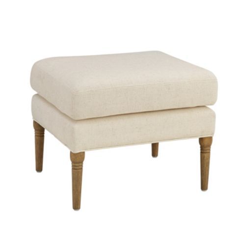 Wimberly Upholstered Linen  Square Ottoman | Ballard Designs, Inc.