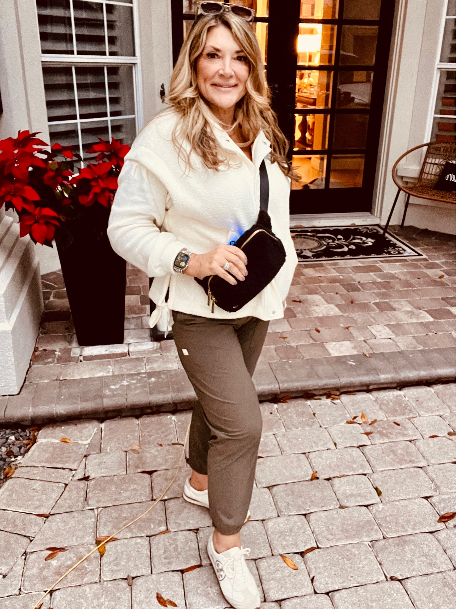 Comfy cold weather outfit. Vuori joggers. Lululemon belt bag. Free people look alike vest. Tory Burch Sneakers 

#LTKsalealert #LTKfitness #LTKtravel
