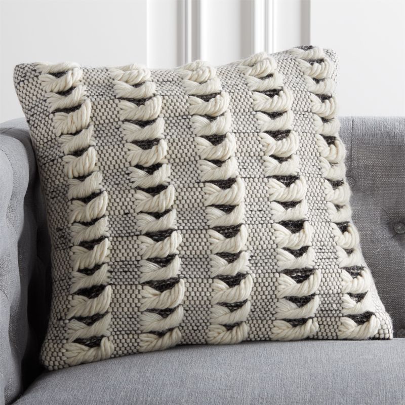 20" Simon Ivory Wool Pillow with Feather-Down Insert + Reviews | CB2 | CB2