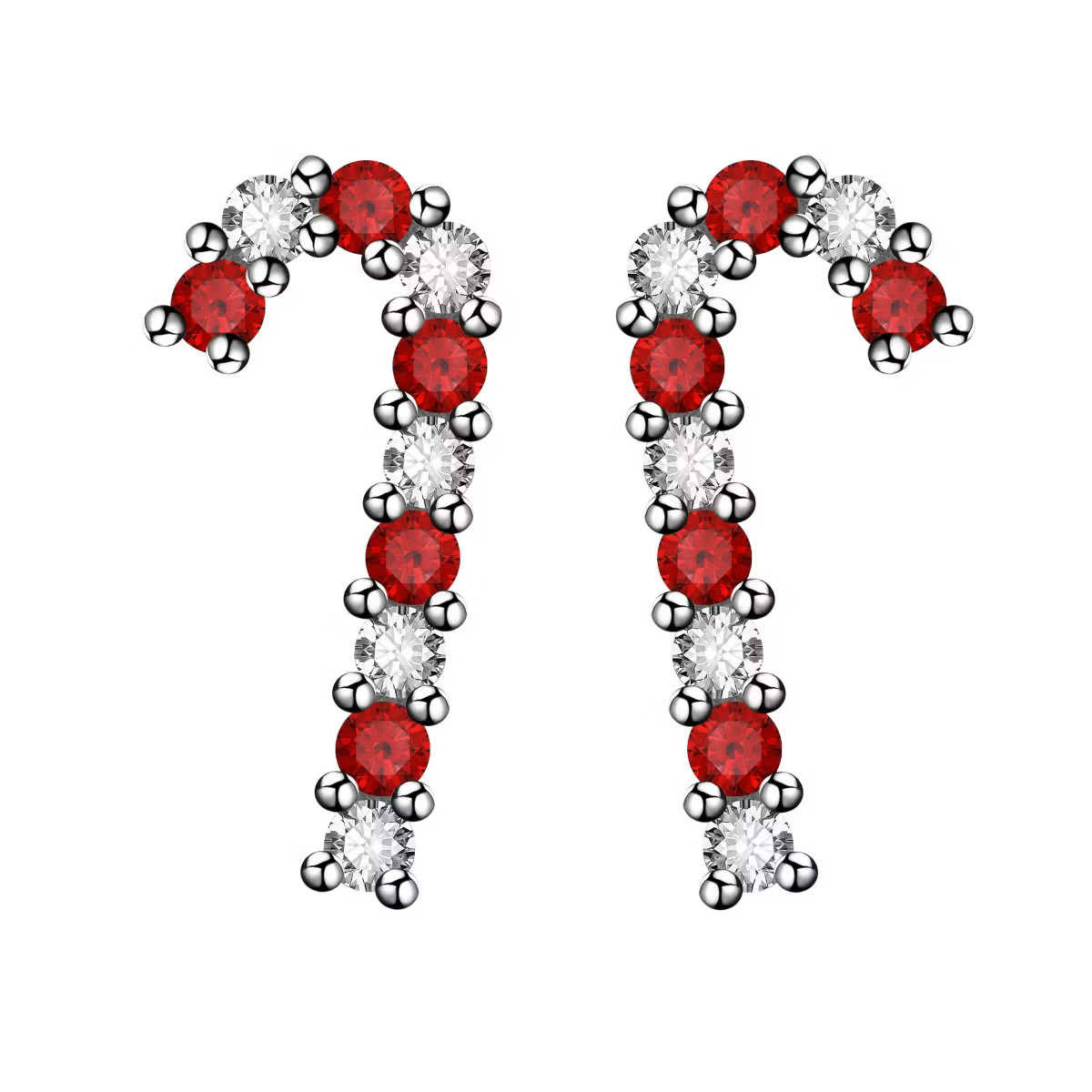 Christmas Candy Cane Flat Back Earrings for Women Sterling Silver 16g Cartilage Helix Lobe Body P... | Target