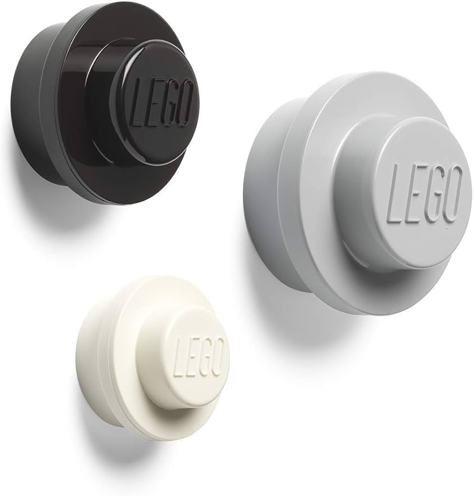ROOM Copenhagen, Lego Wall Hanger Set - Decorative Playroom Utility Hooks - Black/White/Grey | Amazon (US)