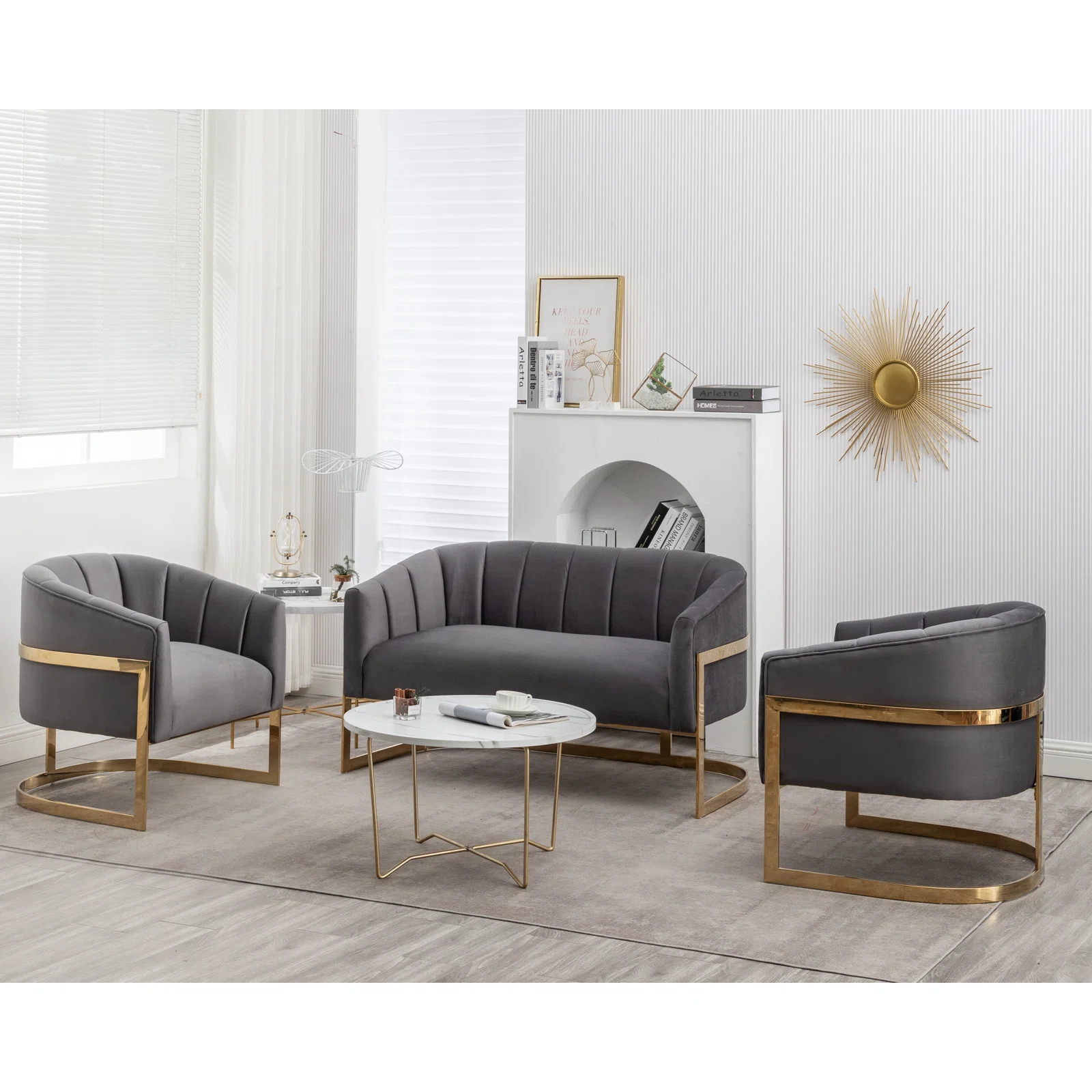 Tellico 3 - Piece Velvet Living Room Set | Wayfair North America