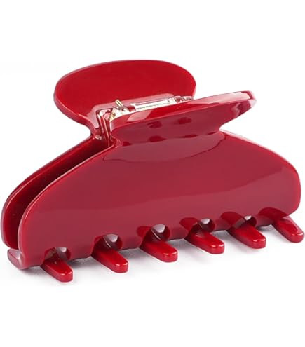 Durable Acetate Hair Clips - 4-Inch Cherry Red Claw Clips for Fine and Thick Hair (Red) | Amazon (US)