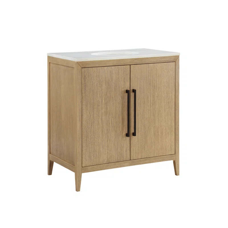 Alsup 30'' Single Bathroom Vanity with Quartz Top | Wayfair North America