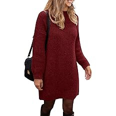 PRETTYGARDEN Women's 2024 Fall Knit Pullover Sweaters Long Sleeve Crewneck Oversized Loose Short ... | Amazon (US)