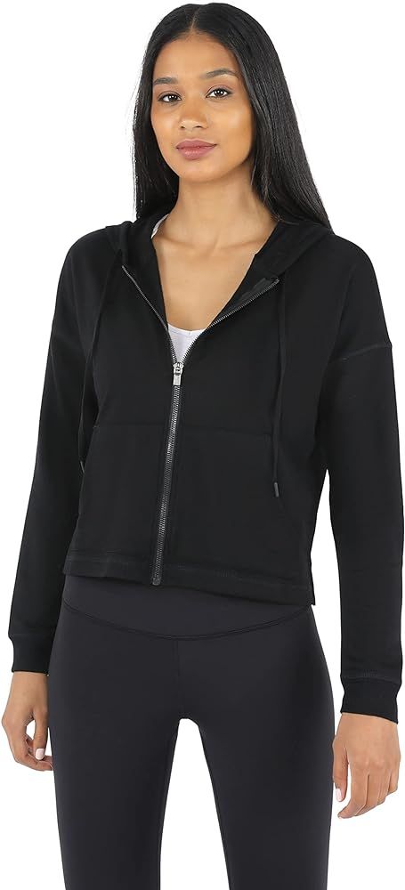 90 Degree By Reflex Womens Full-Zip Fleece Lined Hoodie Sweatshirt Jacket | Amazon (US)