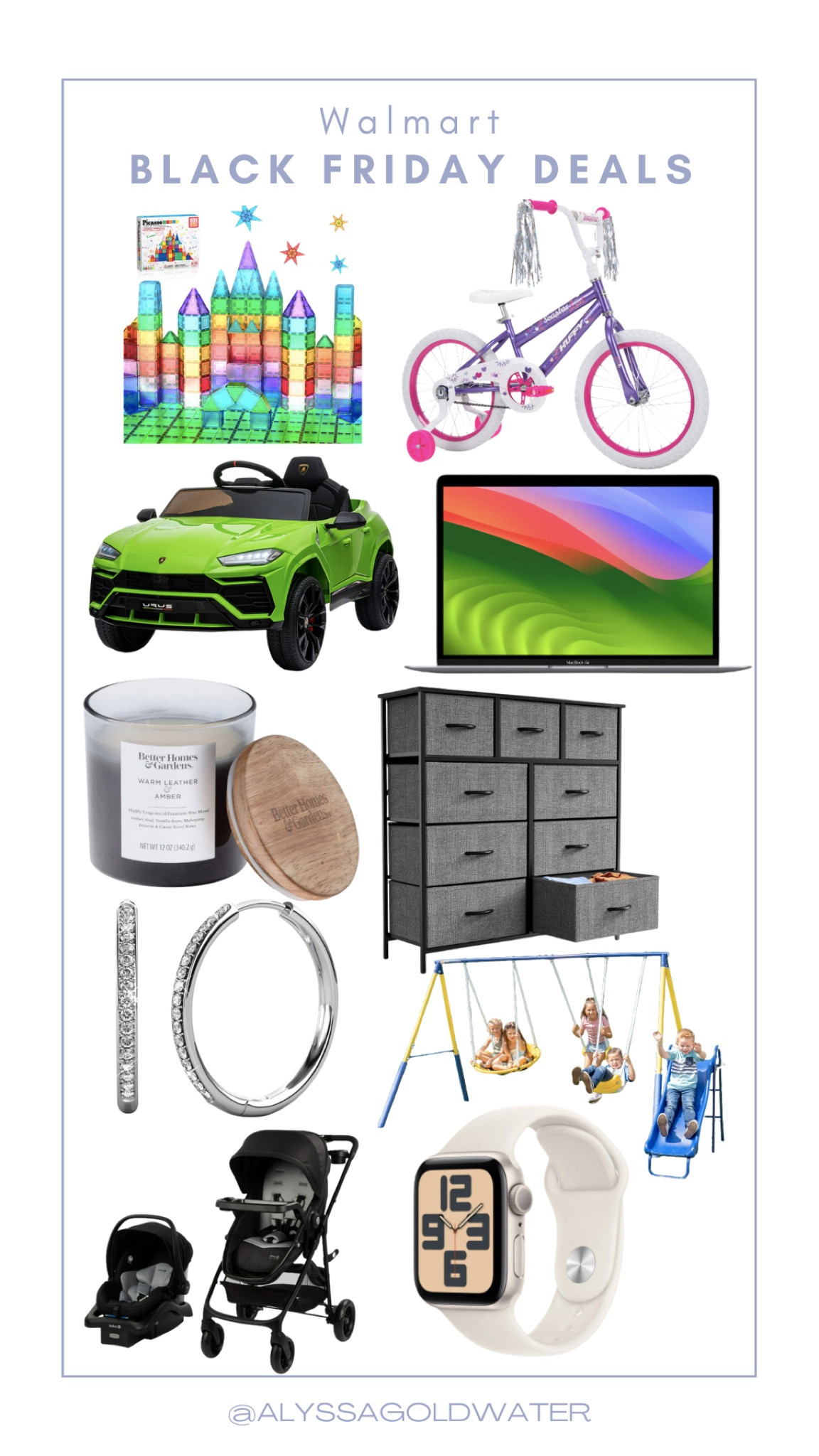 Black Friday Deals at Walmart!

Building blocks, bike, child’s play car, laptop, candle, drawers, earrings, swing set, smart watch, and stroller  

#LTKSaleAlert #LTKFamily #LTKSeasonal