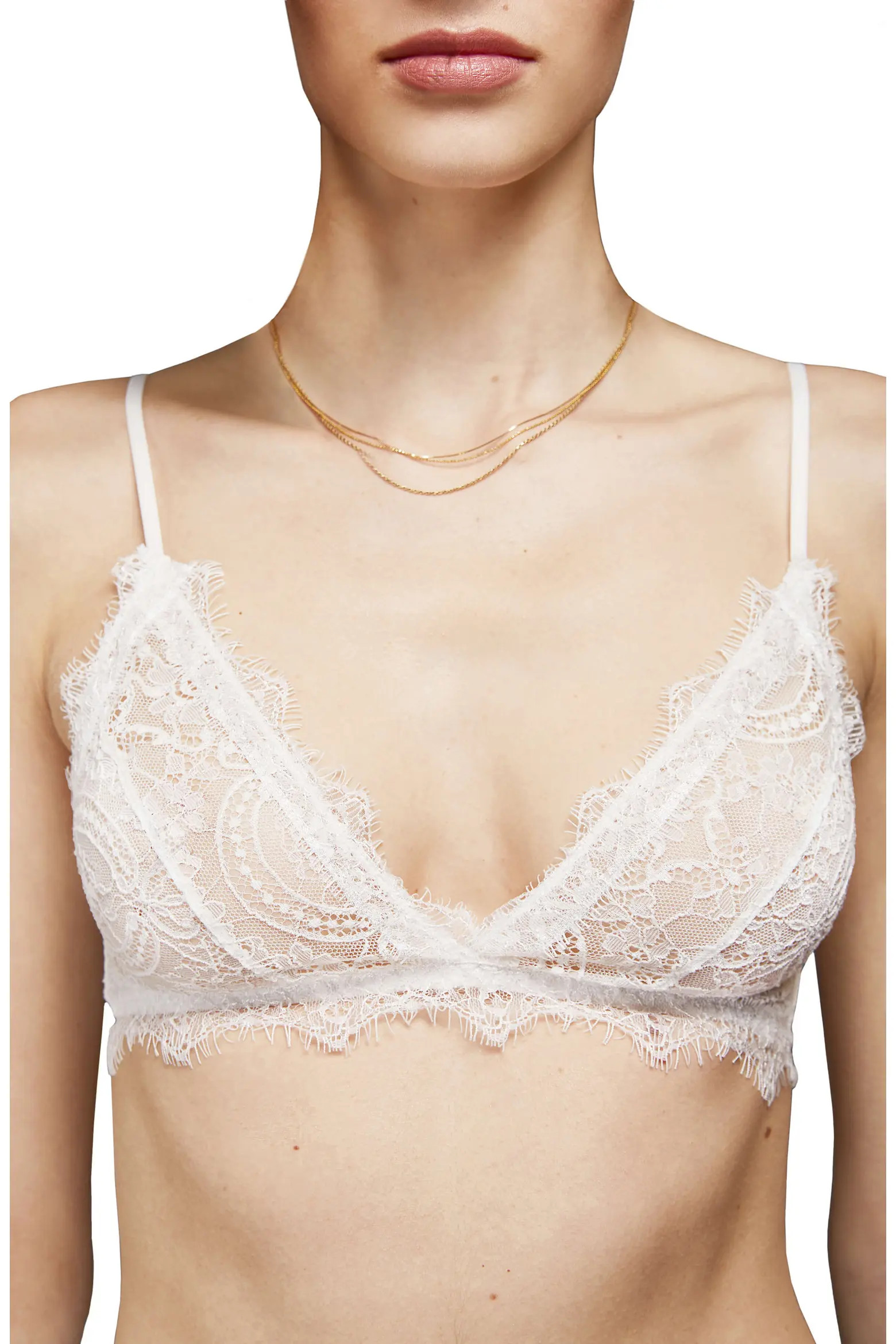 Ivory Lace Bra With Trim (Women) | Nordstrom | Nordstrom