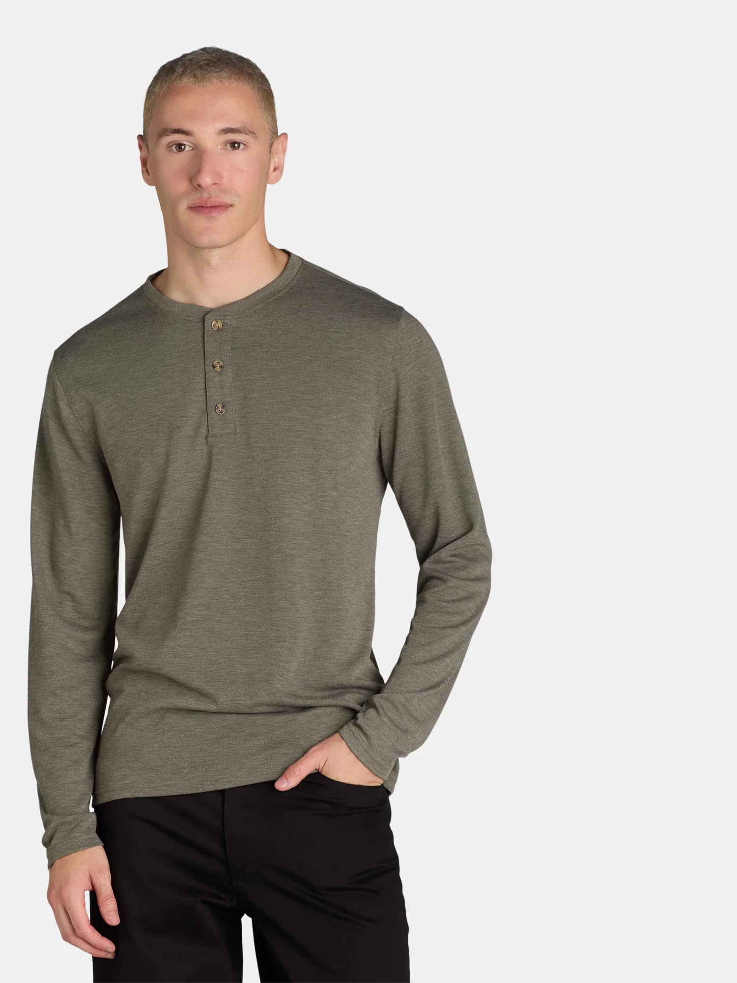 George Men's and Big Men's Henley Tee with Long Sleeves, Sizes S-3XL | Walmart (US)