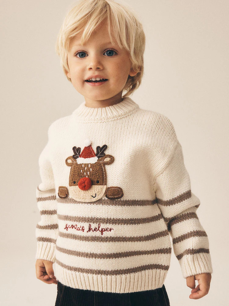 Neutral Christmas Crew Neck Jumper (3mths-7yrs) | Next US