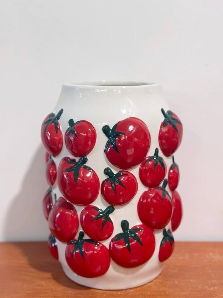 Quirky 3D Tomato Ceramic Vase | Funky Farmhouse Kitchen Decor | Amazon (US)