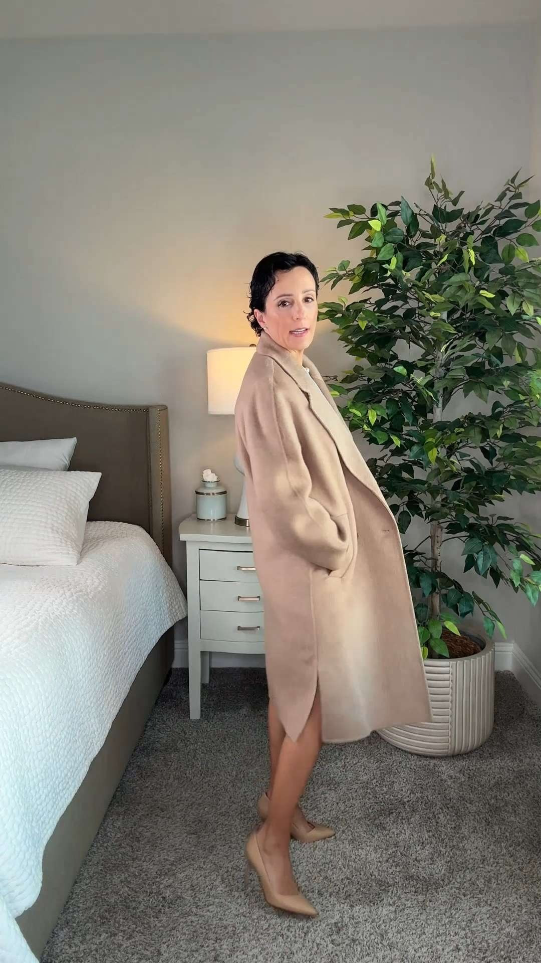 Petite girls — THIS is the winter coat. 🤎

It is so refreshing to put on a long winter coat and have it proportionately fit off the rack. No tailoring. No extra cost. Just perfect sleeves and the right length.

This double-faced wool feels incredibly luxurious while still being lightweight and comfortable. Two layers of fabric constructed together give it that soft, structured, elevated feel.

Every well-rounded wardrobe needs a classic camel wool coat, and this one fits petites beautifully. 

 #LTKootd #LTKOver40 #LTKPetite