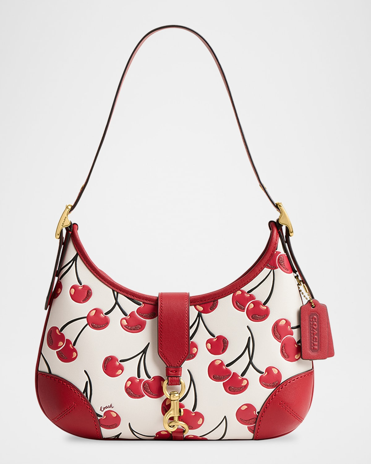 Hamptons Cherry-Print Shoulder Bag | Neiman Marcus