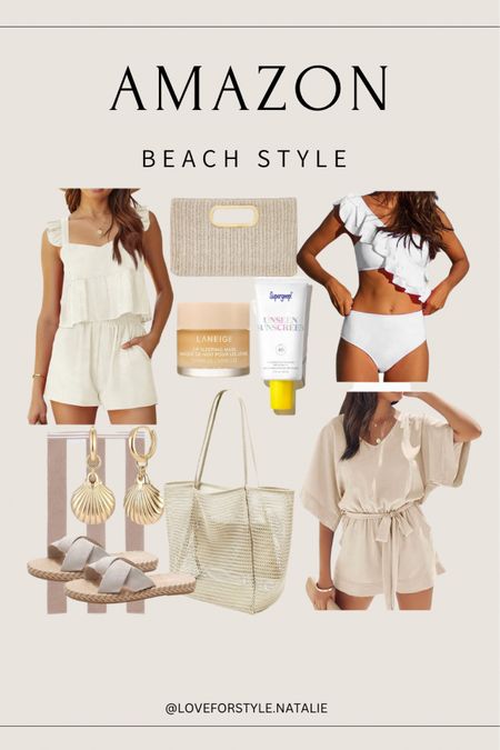 Amazon Beach Style Finds | Amazon beach bags | amazon beach outfits | amazon beach coverups | beach tote | summer outfit inspo | amazon beauty | white swimsuit 

#LTKSeasonal #LTKswim #LTKtravel