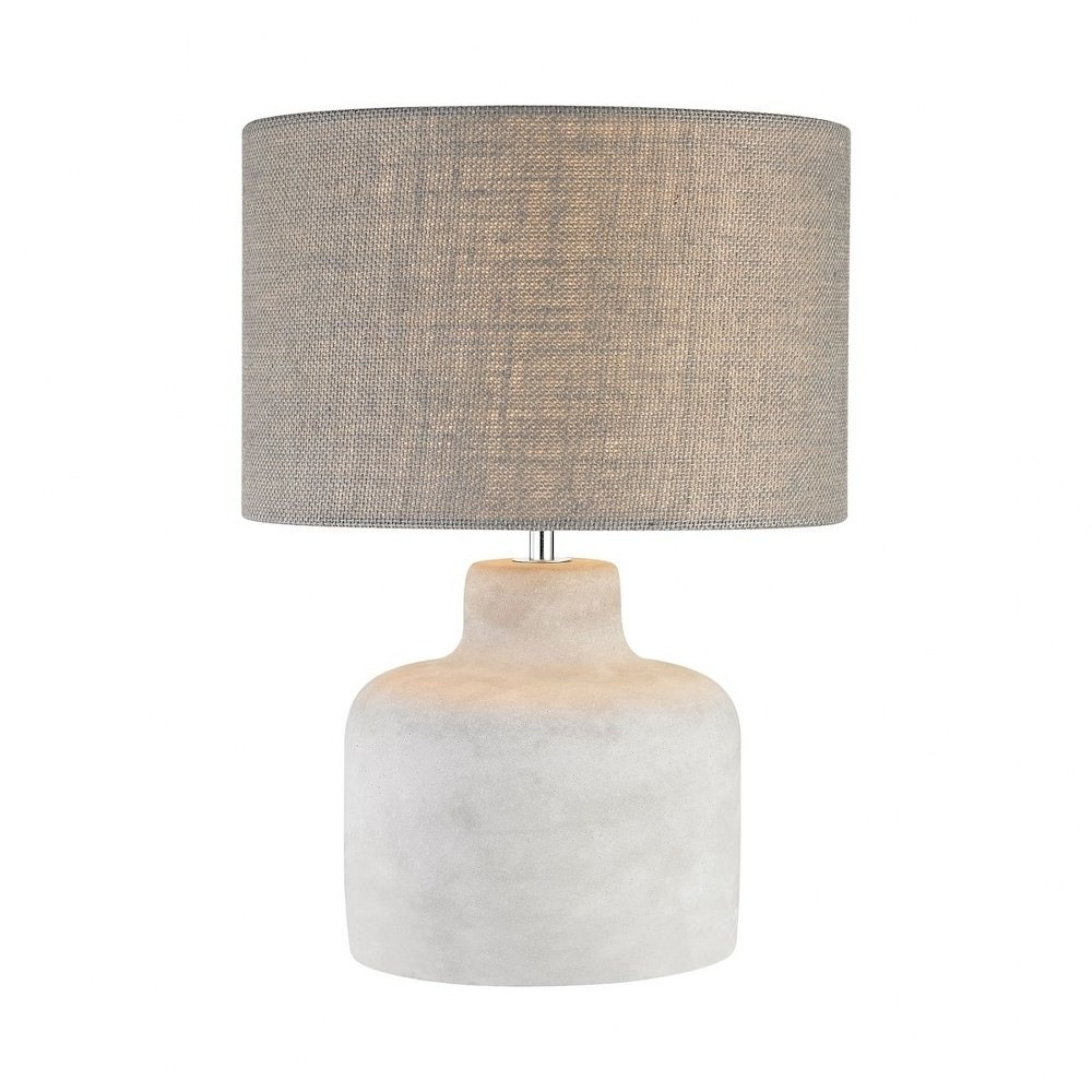 Polished Concrete Table Lamp Made Of Concrete and Metal with A Light Grey Burlap Shade Polished C... | Walmart (US)