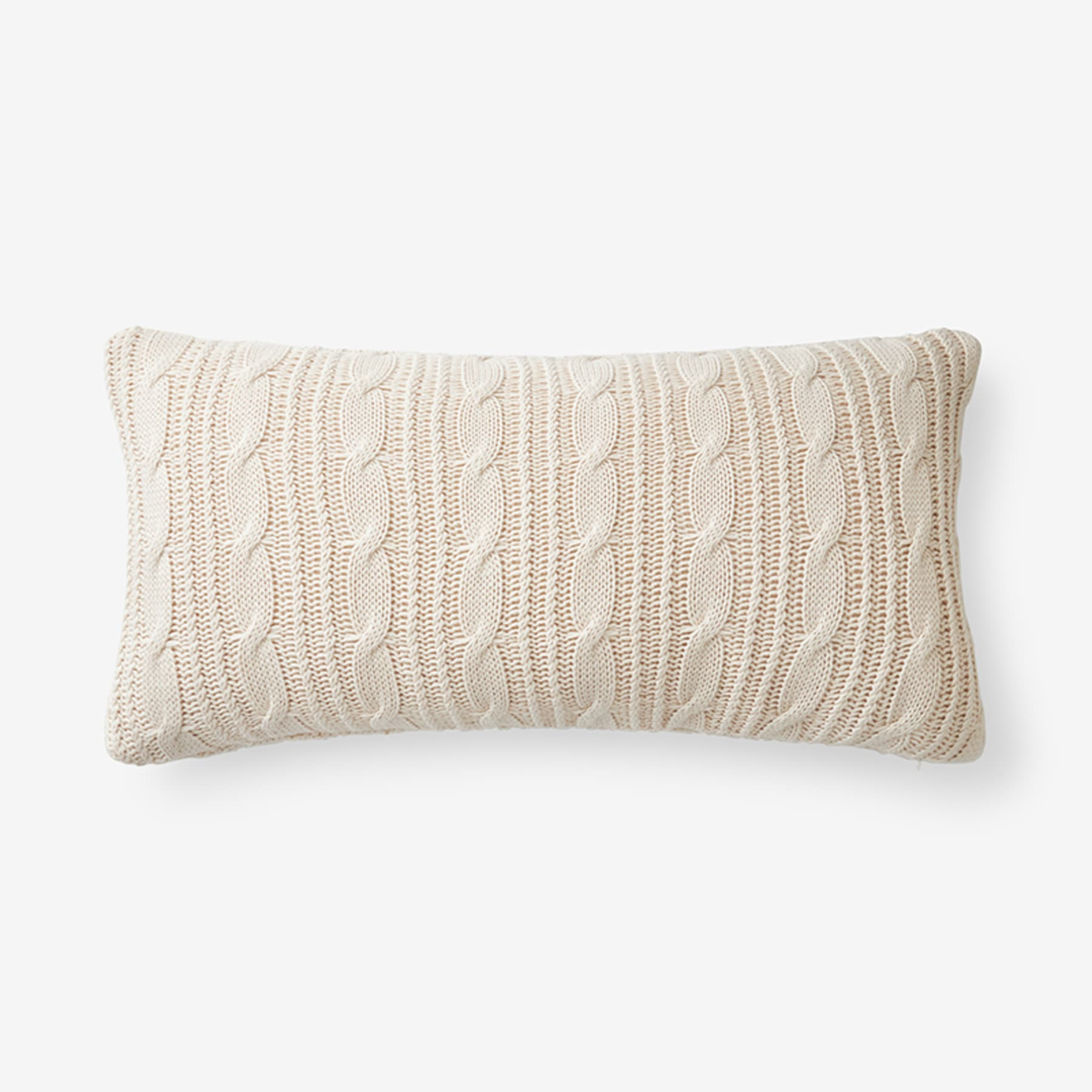 Chunky Cable Knit Decorative Pillow - Natural | The Company Store