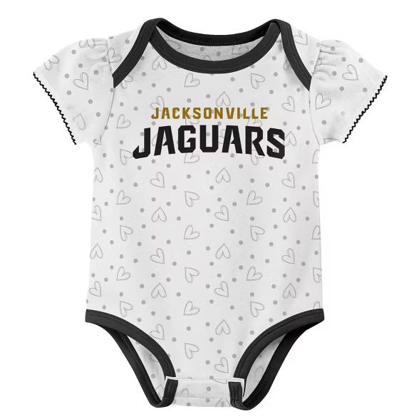 NFL Jacksonville Jaguars Girls' Newest Fan 3pk Bodysuit Set | Target