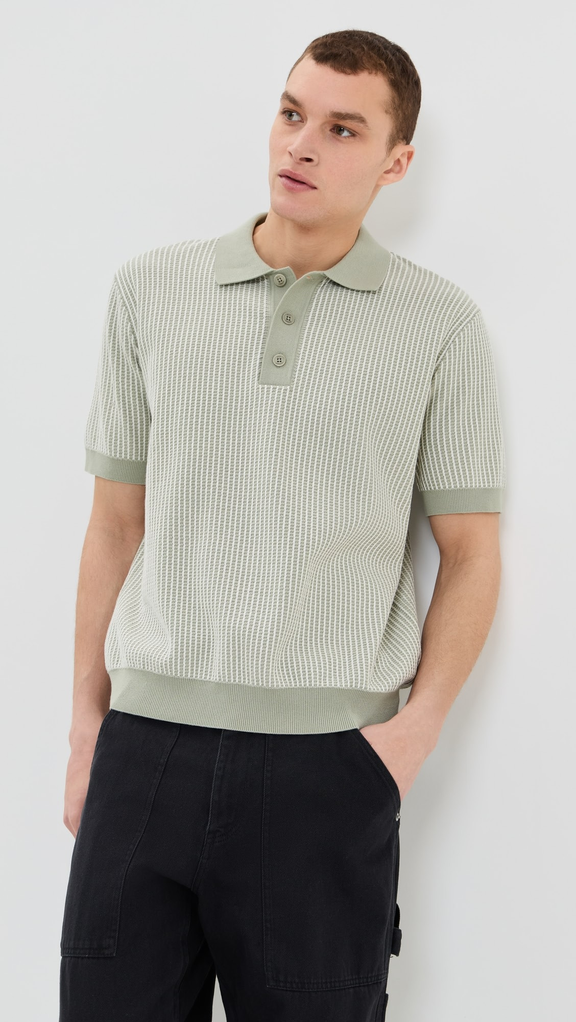 Ladder Stripe Turin Knit Polo | Shopbop