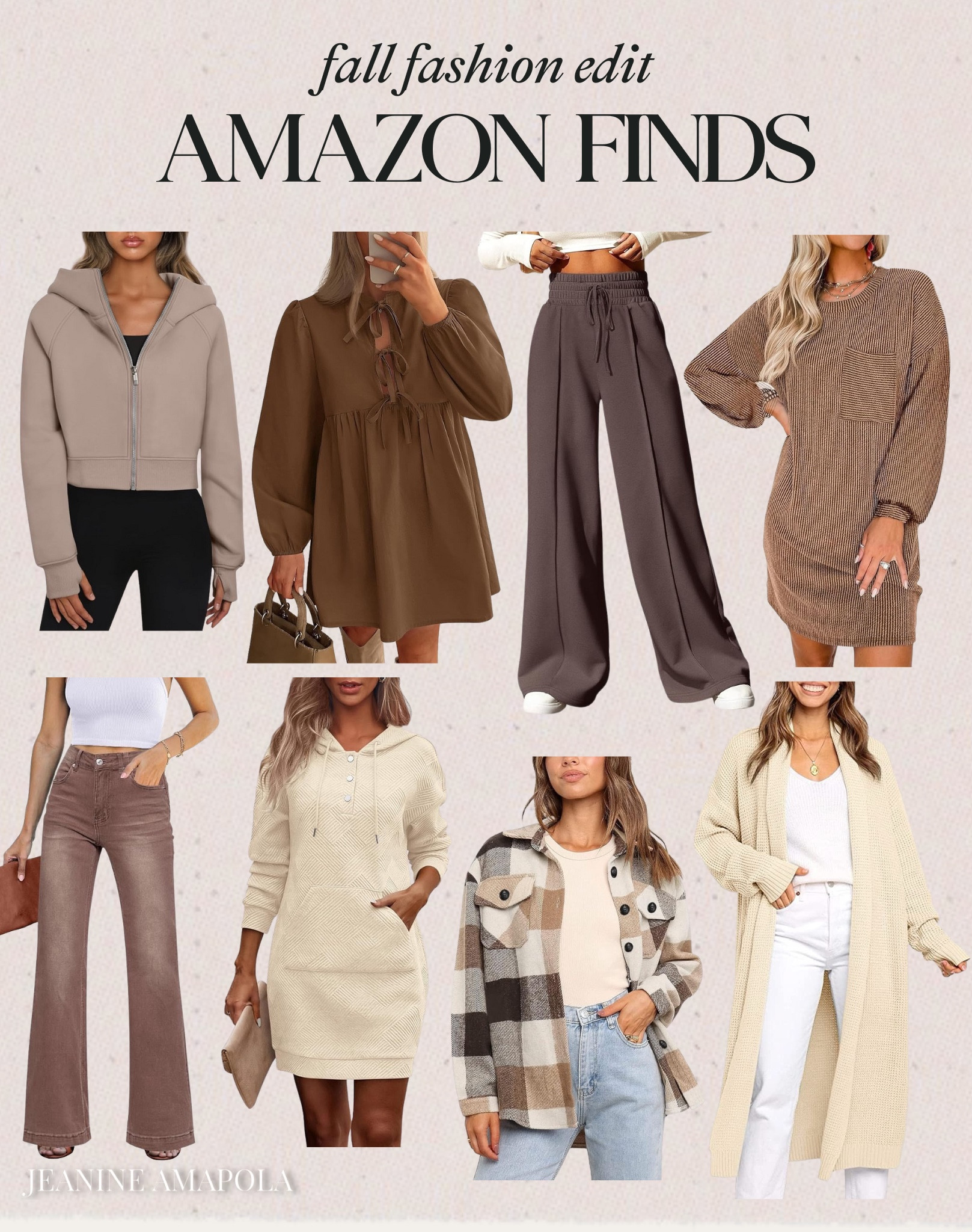 Fall fashion Amazon Edit 🙌🏻🙌🏻

Sweater, mini dress, fall trends, sweatpants, sweater dress, brown jeans, plaid shackets, cardigan

#LTKWorkwear #LTKSeasonal #LTKStyleTip
