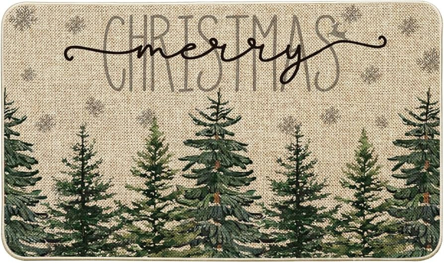 Artoid Mode Pine Trees Snowflakes Merry Christmas Welcome Decorative Doormat, Seasonal Winter Xma... | Amazon (US)