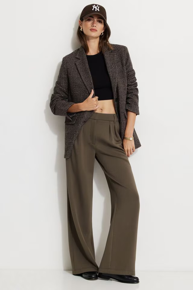 Diana Plaid Oversized Blazer | Dynamite Clothing